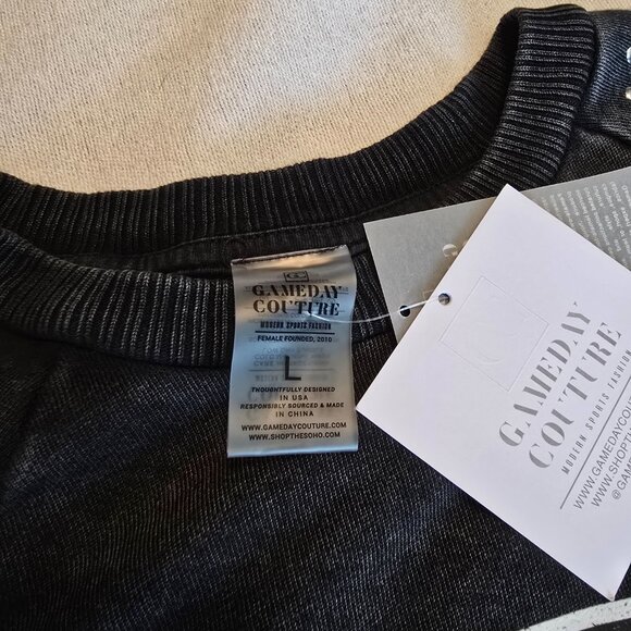 Gameday Couture WKU Large L NWT Cropped Charcoal Studded Pullover Sweatshirt NEW - Picture 5 of 15